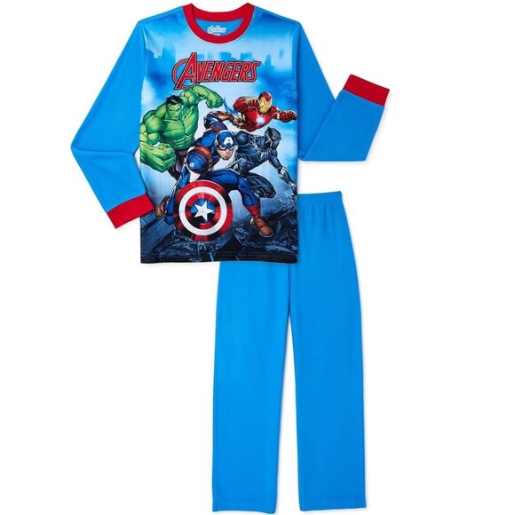 Boys Girls Marvel AVENGERS 2 pc Fleece Brushed Jersey Pajamas Size  8 10/12 NWT - Picture 1 of 3